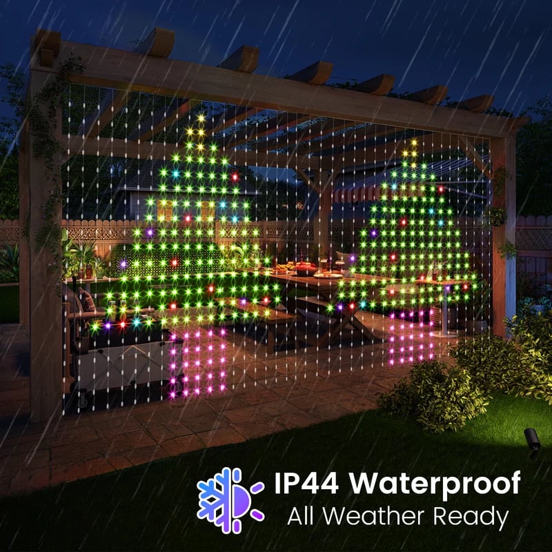 ⨠Turn Your Balcony Into A Giant LED Light Show! š Smart 300-LED Animated Mesh Screen šš±
