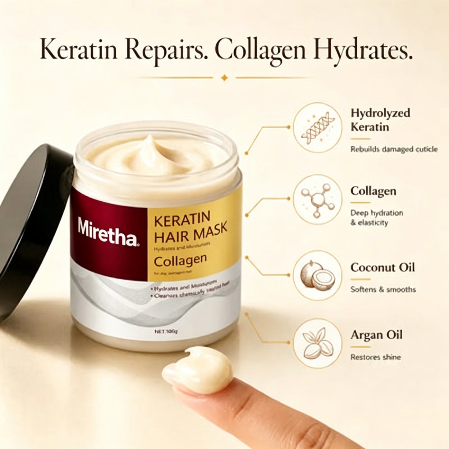 Miretha™ Premium Collagen Keratin Hair Mask