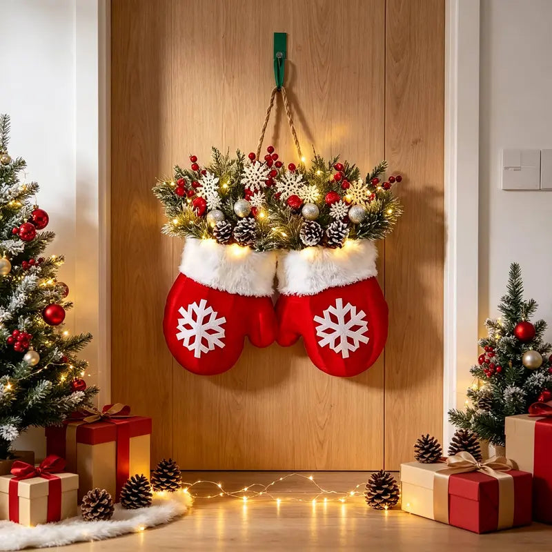 🎄 Light-Up Christmas Mitten Door Hanging