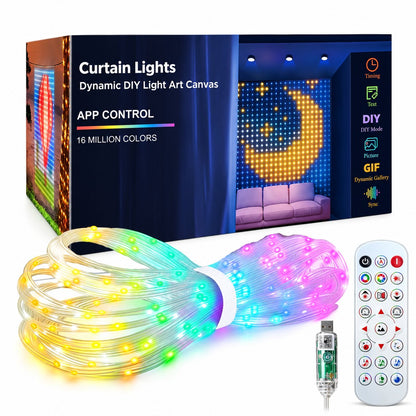 ✨ Turn Your Balcony Into A Giant LED Light Show! 🎄 Smart 300-LED Animated Mesh Screen 🎆📱