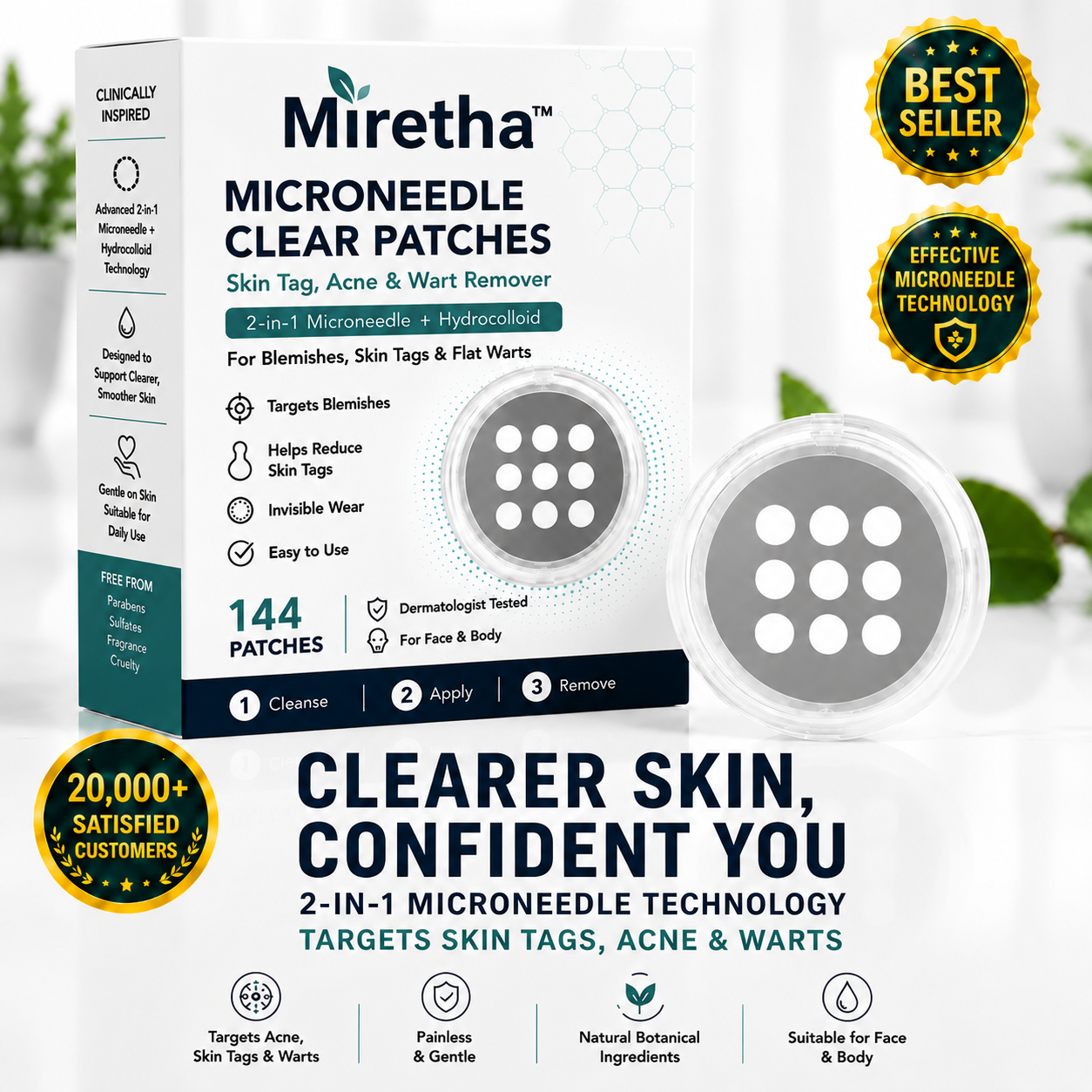 ✨Miretha® 2-in-1 Microneedle &Hydrocolloid Patch