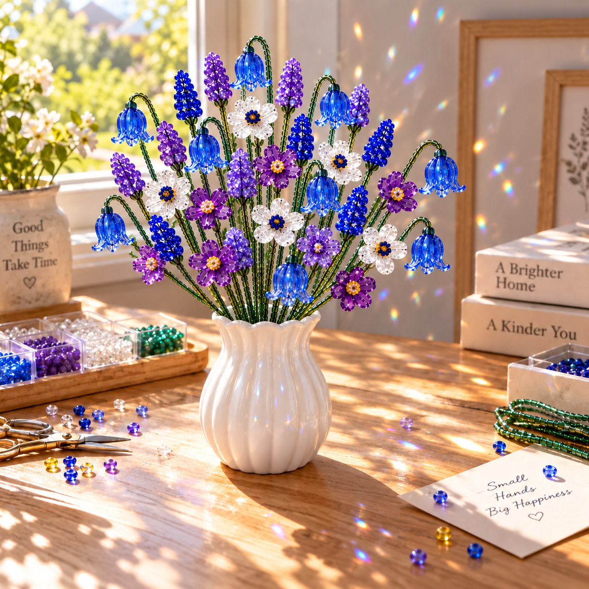 🌼✨DIY Beaded Wildflower Bouquet Kit – Handmade Crystal Flower Craft Set🌸✨