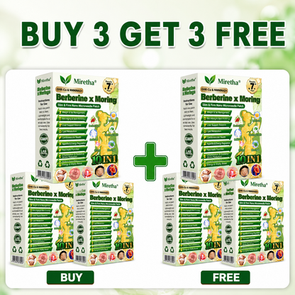 Miretha® Moringa · Berberine+ 10-in-1 Advanced Nano Microneedle Patch
