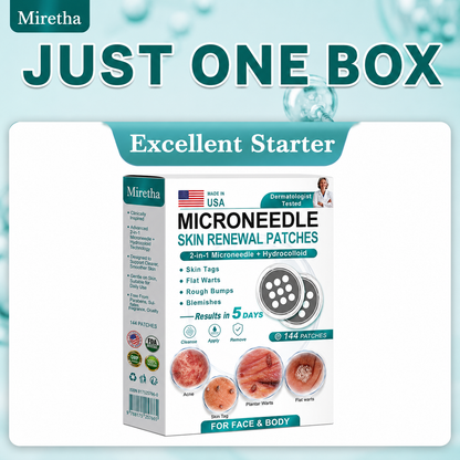 Miretha® 2-in-1 Microneedle & Hydrocolloid Patch👨‍⚕️ | Removes raised moles, acne, flat warts, and skin tags | Helps improve wrinkles, scars, and blemishes | Invisible patches for face and body💖
