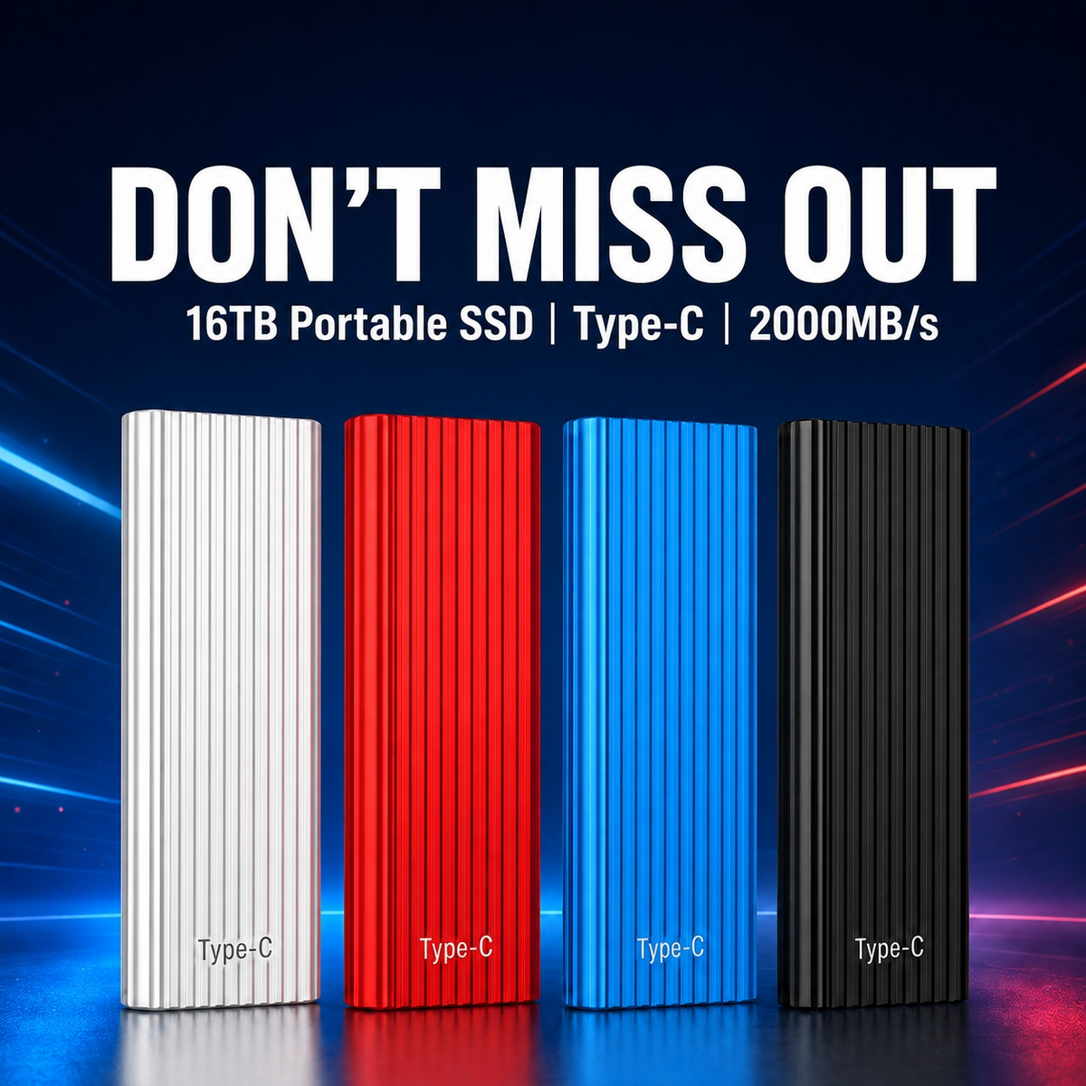 🏆Flash Sale⚡  Almost Gone-🔥16TB Large-Capacity Type-C Portable Mini SSD