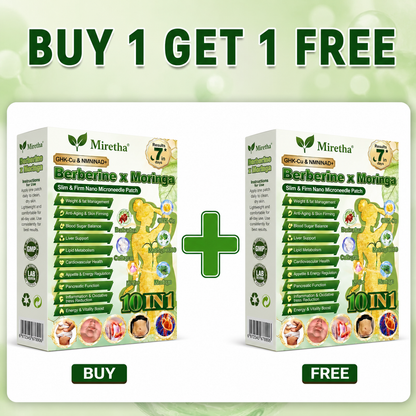 Miretha® Moringa · Berberine+ 10-in-1 Advanced Nano Microneedle Patch