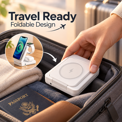 3-in-1 Wireless Charging Stand for iPhone, Apple Watch & AirPods