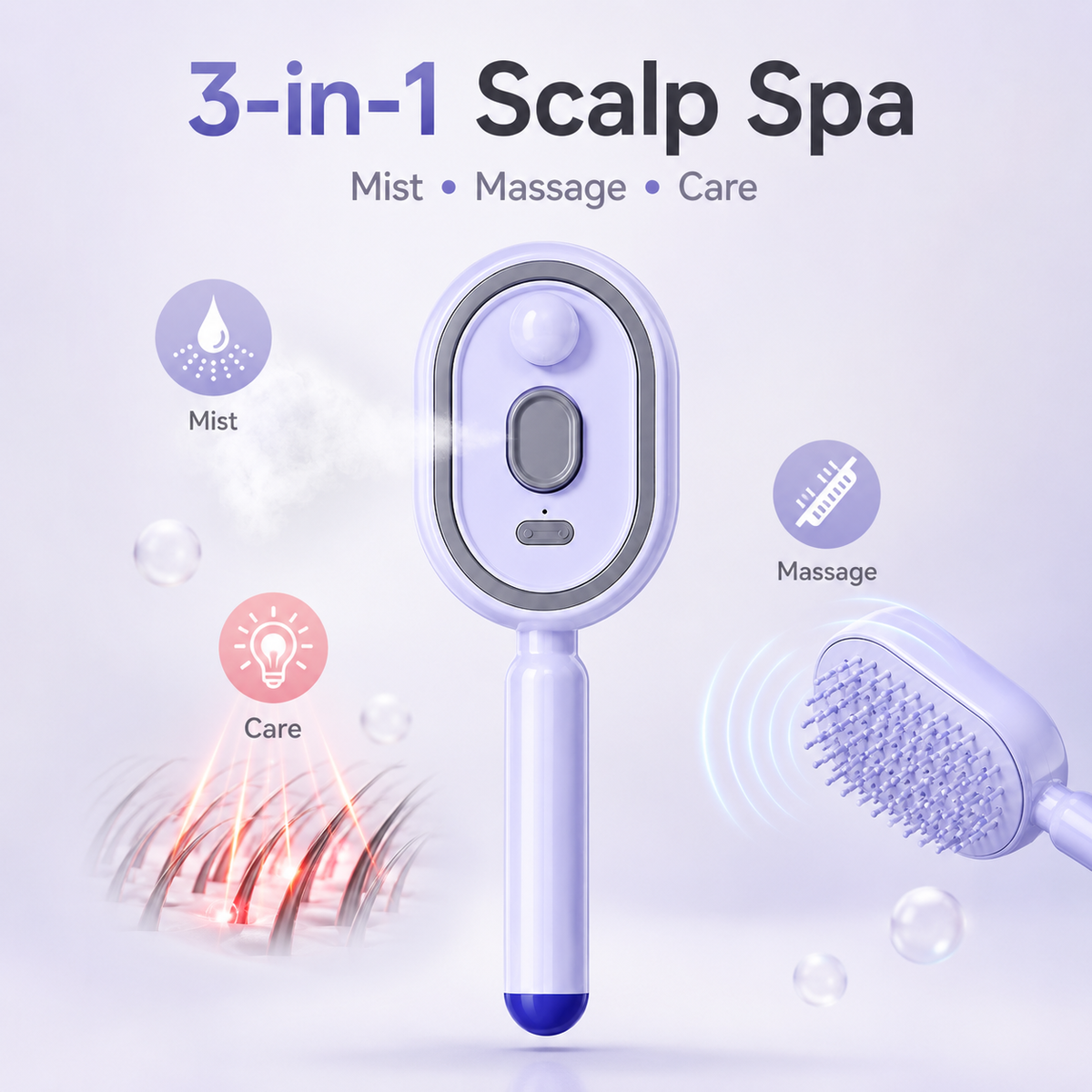 3-in-1 Mist Spray Scalp Massage Comb