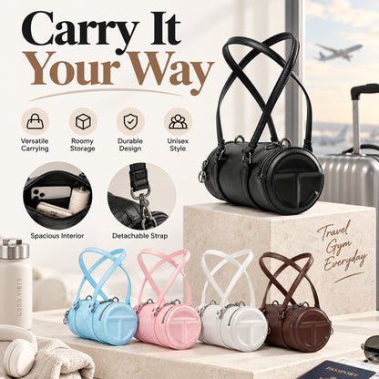 🎁Mini Faux Leather Duffle Bag With Detachable Shoulder Strap