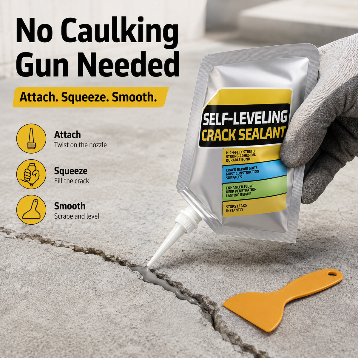 🛠️ Self Leveling Waterproof Crack Sealant 💧