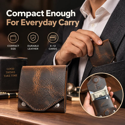 🎁Vintage Handmade Leather Wallet With Business Card Holder