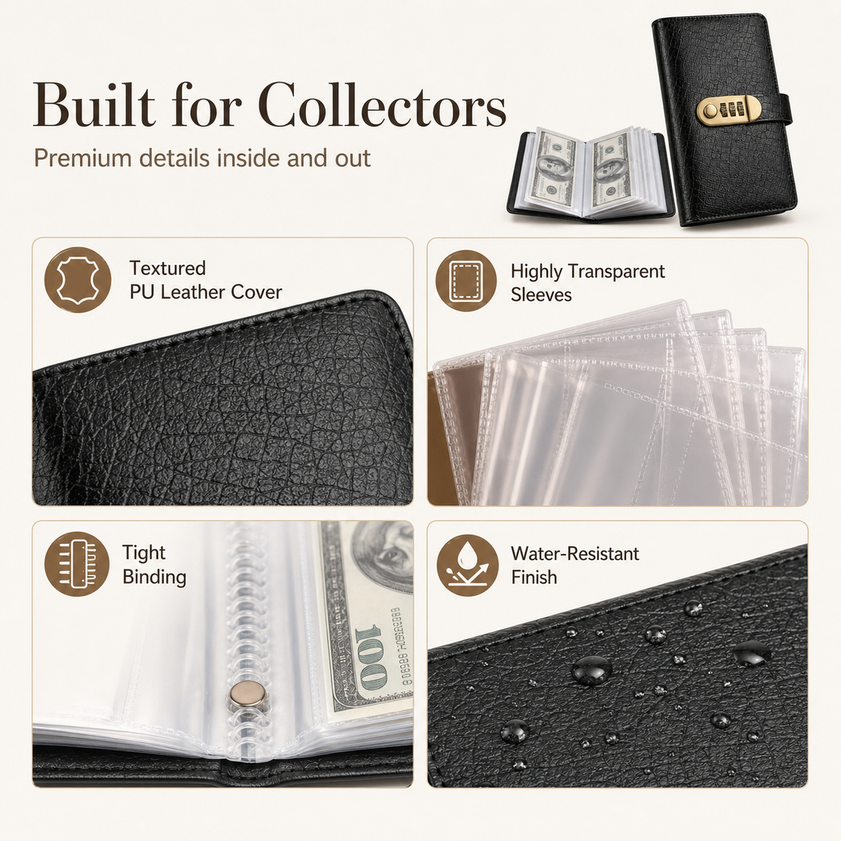 💵 50% OFF Secure Banknote Collection Booklet – Holds Up to 100 Notes 🔐