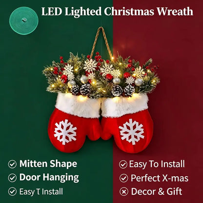 🎄 Light-Up Christmas Mitten Door Hanging