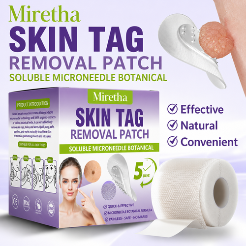 Miretha® Soluble Microneedle Botanical Skin Tag Removal Patch