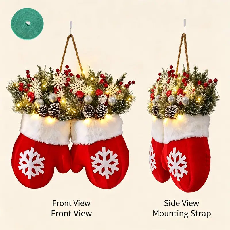 🎄 Light-Up Christmas Mitten Door Hanging