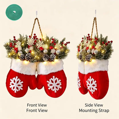 🎄 Light-Up Christmas Mitten Door Hanging