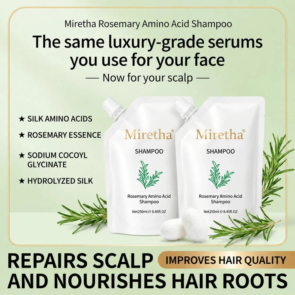 Miretha®Rosemary&Anti-Hair Fall HairLoss Treatment Shampoo