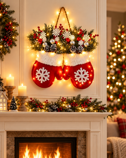 🎄 Light-Up Christmas Mitten Door Hanging