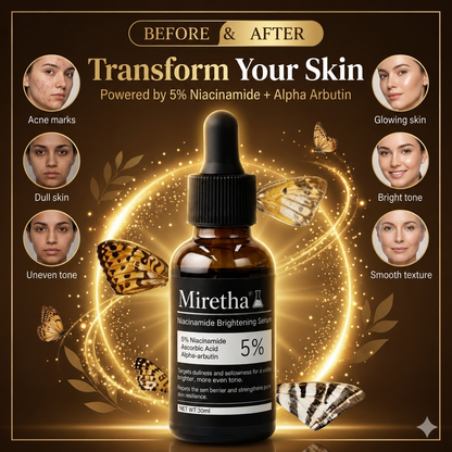 Miretha Niacinamide Brightening Serum | Fade Dark Spots, Acne Marks & Even Skin Tone