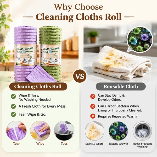 Lazy Disposable Cleaning Cloths Roll|Use Once, Toss Away