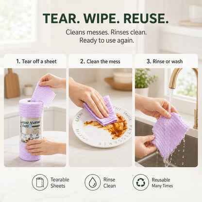 Lazy Disposable Cleaning Cloths Roll|Use Once, Toss Away