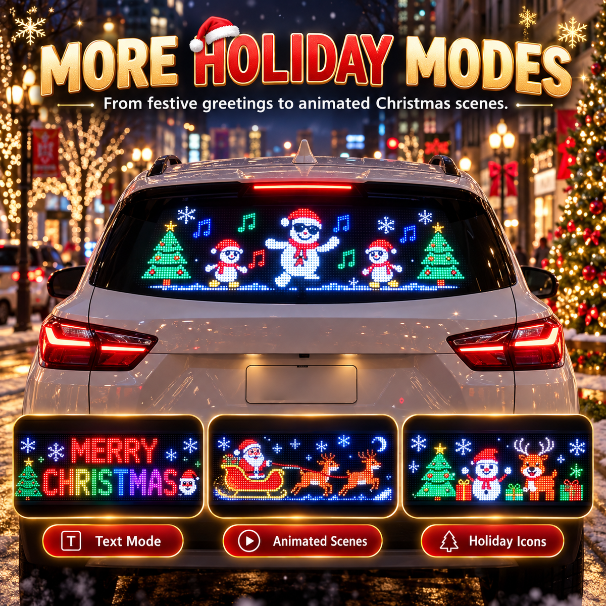Animated Christmas LED Car Window Display – Make Every Drive Festive