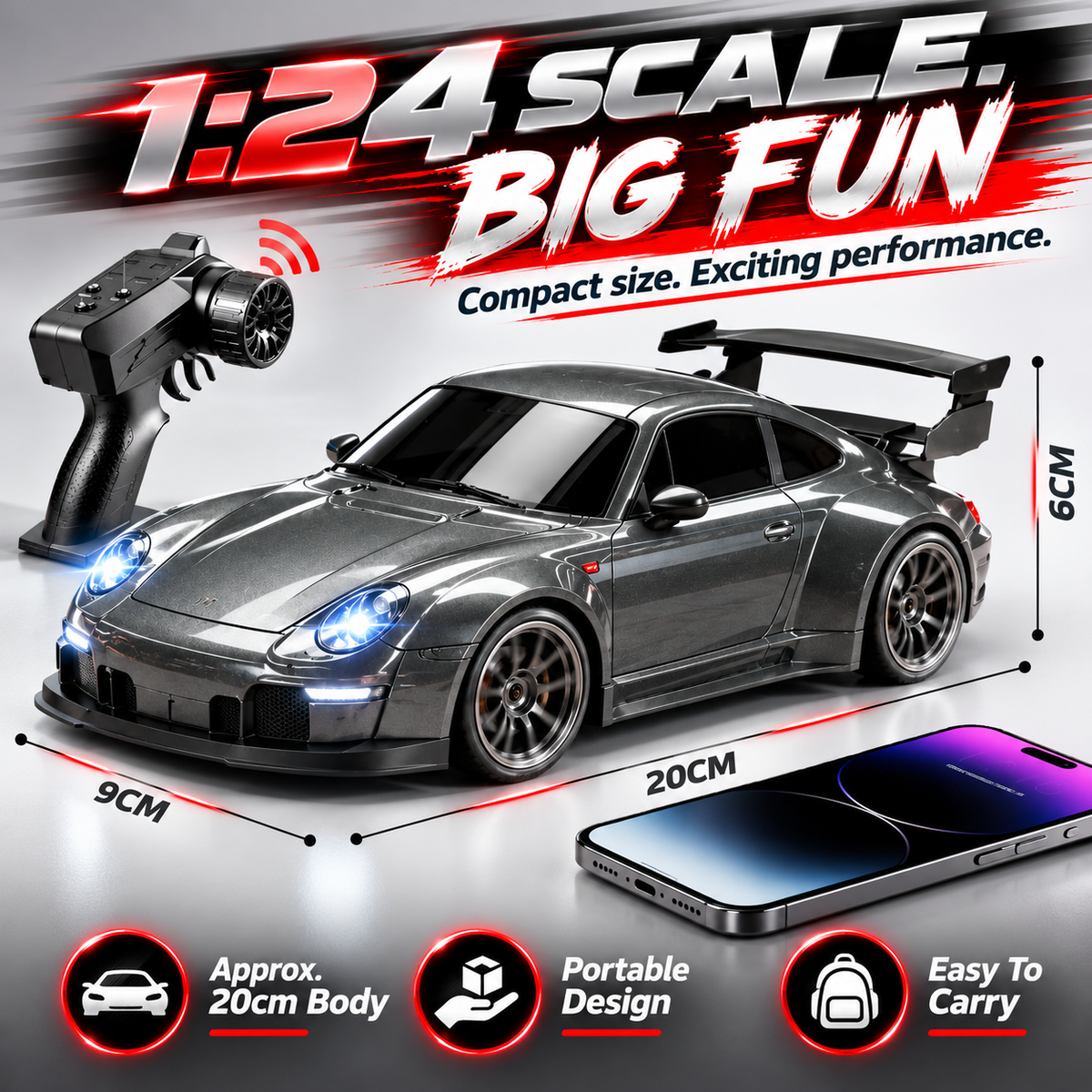 🚗 2.4GHz RC Drift Car For Kids – High Speed Remote Control Racing Fun Toy