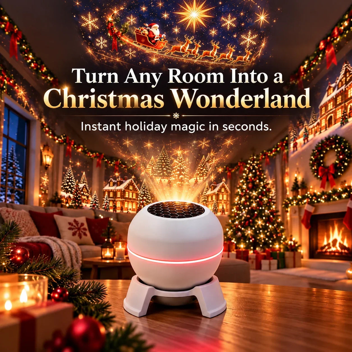 🎁 Turn Any Room Into a Christmas Wonderland – Holiday Projection Night Light