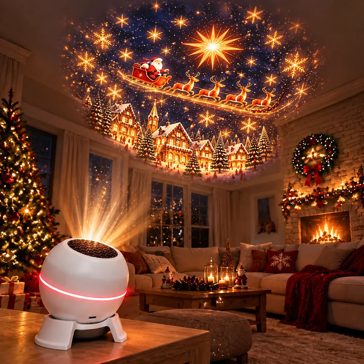 🎁 Turn Any Room Into a Christmas Wonderland – Holiday Projection Night Light