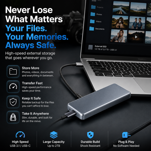 🔥 LAST DAY: 50% OFF Portable SSD — Keep Your Photos & Files Safe!