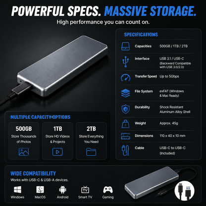🔥 LAST DAY: 50% OFF Portable SSD — Keep Your Photos & Files Safe!