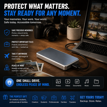 🔥 LAST DAY: 50% OFF Portable SSD — Keep Your Photos & Files Safe!