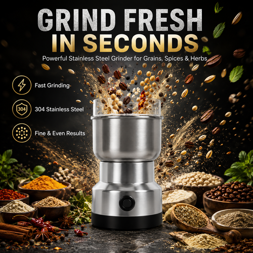 🌿 Stainless Steel Dry Ingredient Grinder ✨ Spices, Grains & Coffee
