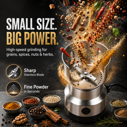 🌿 Stainless Steel Dry Ingredient Grinder ✨ Spices, Grains & Coffee