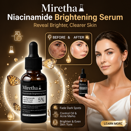 Miretha Niacinamide Brightening Serum | Fade Dark Spots, Acne Marks & Even Skin Tone