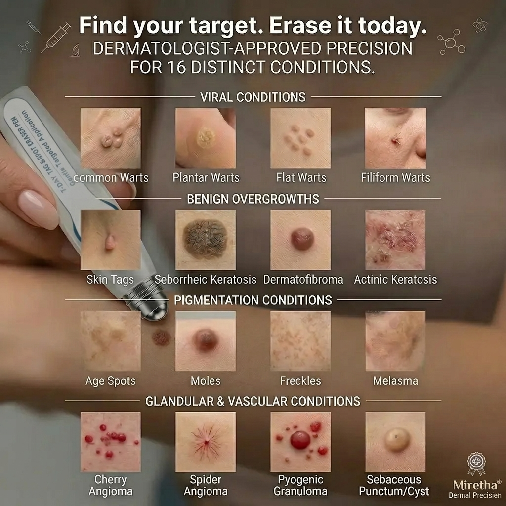 𝟕-𝐃𝒂𝘆 𝐒𝗸𝐢𝐧 𝐓𝒂𝗴 & 𝐒𝐩𝙤𝐭 𝐄𝐫𝒂𝐬𝙚𝐫 Painless & Scar-Free Advanced Imperfection Removal Rollerball Pen