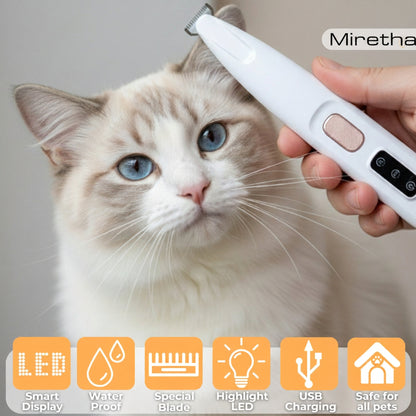 ✂️🐾Precision Pet Trimmer – Safe Grooming for Paws, Eyes & Tail with LED Light