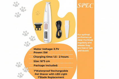 ✂️🐾Precision Pet Trimmer – Safe Grooming for Paws, Eyes & Tail with LED Light