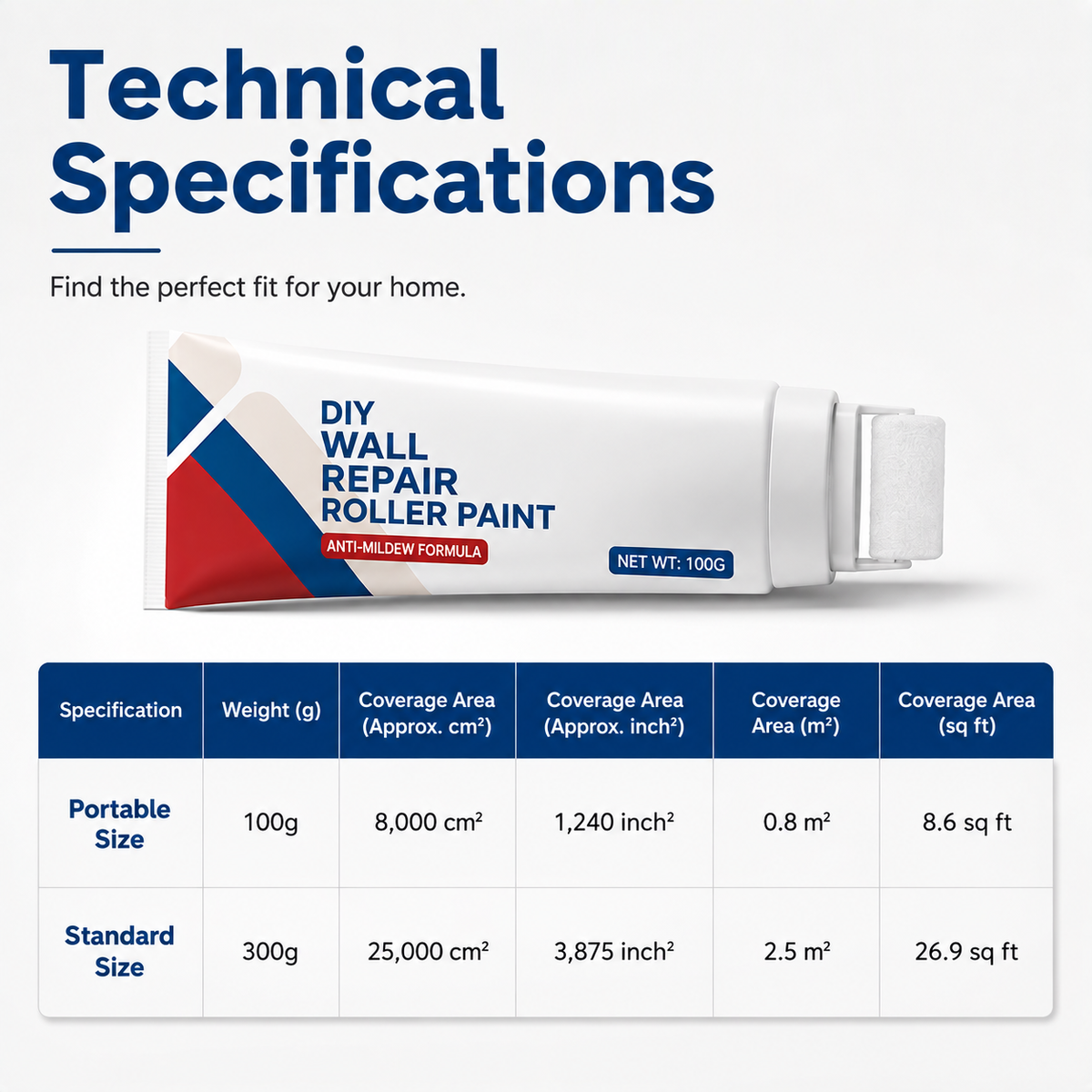 ❤️2-in-1 Wall Repair Paint with Built-In Roller