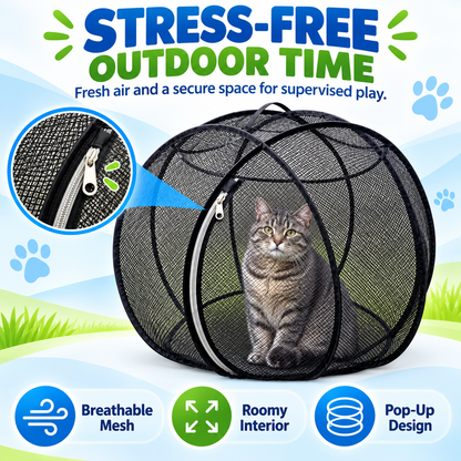 🐱🌿 Cat Haven™ – Pop-Up Mesh Playpen