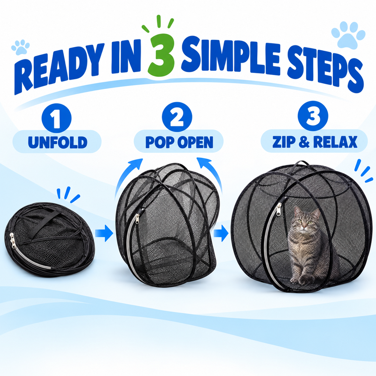🐱🌿 Cat Haven™ – Pop-Up Mesh Playpen