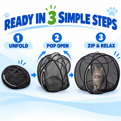 🐱🌿 Cat Haven™ – Pop-Up Mesh Playpen