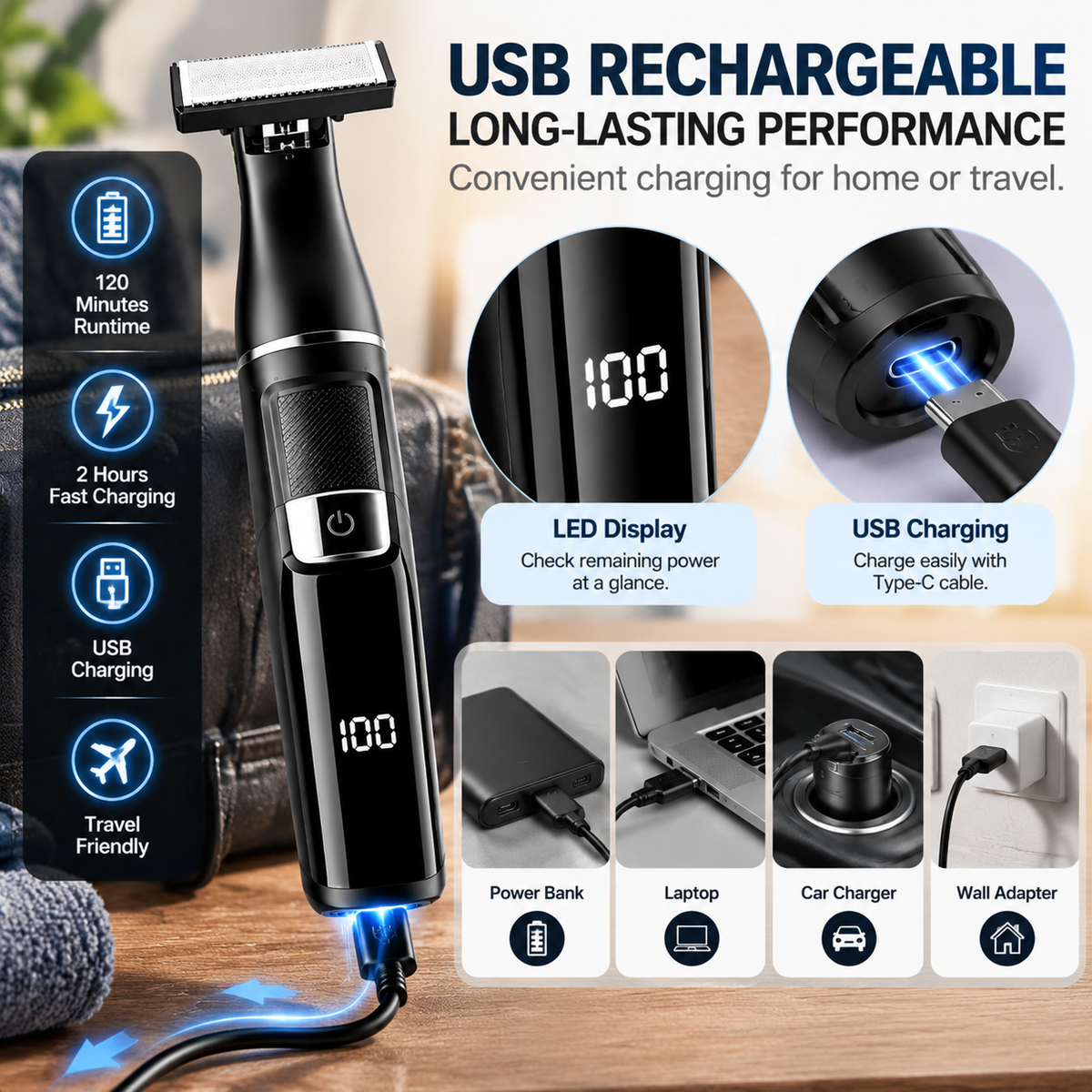9-in-1 Men's Grooming Kit – One Tool for Beard, Hair & Body