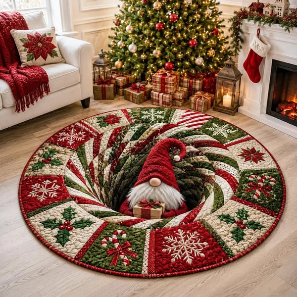 Bring Christmas Magic Home With This 3D Gnome Illusion Rug