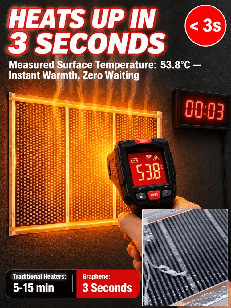 【Heats Up in 3 Seconds】German High-Tech Graphene Wall Heater