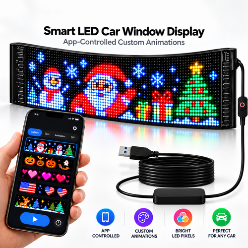 Animated Christmas LED Car Window Display – Make Every Drive Festive