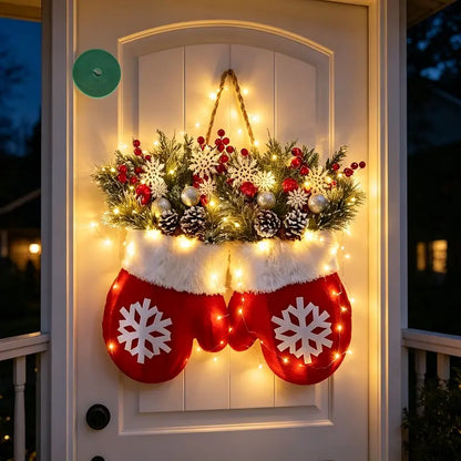🎄 Light-Up Christmas Mitten Door Hanging