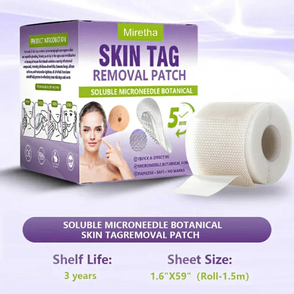 Miretha® Soluble Microneedle Botanical Skin Tag Removal Patch