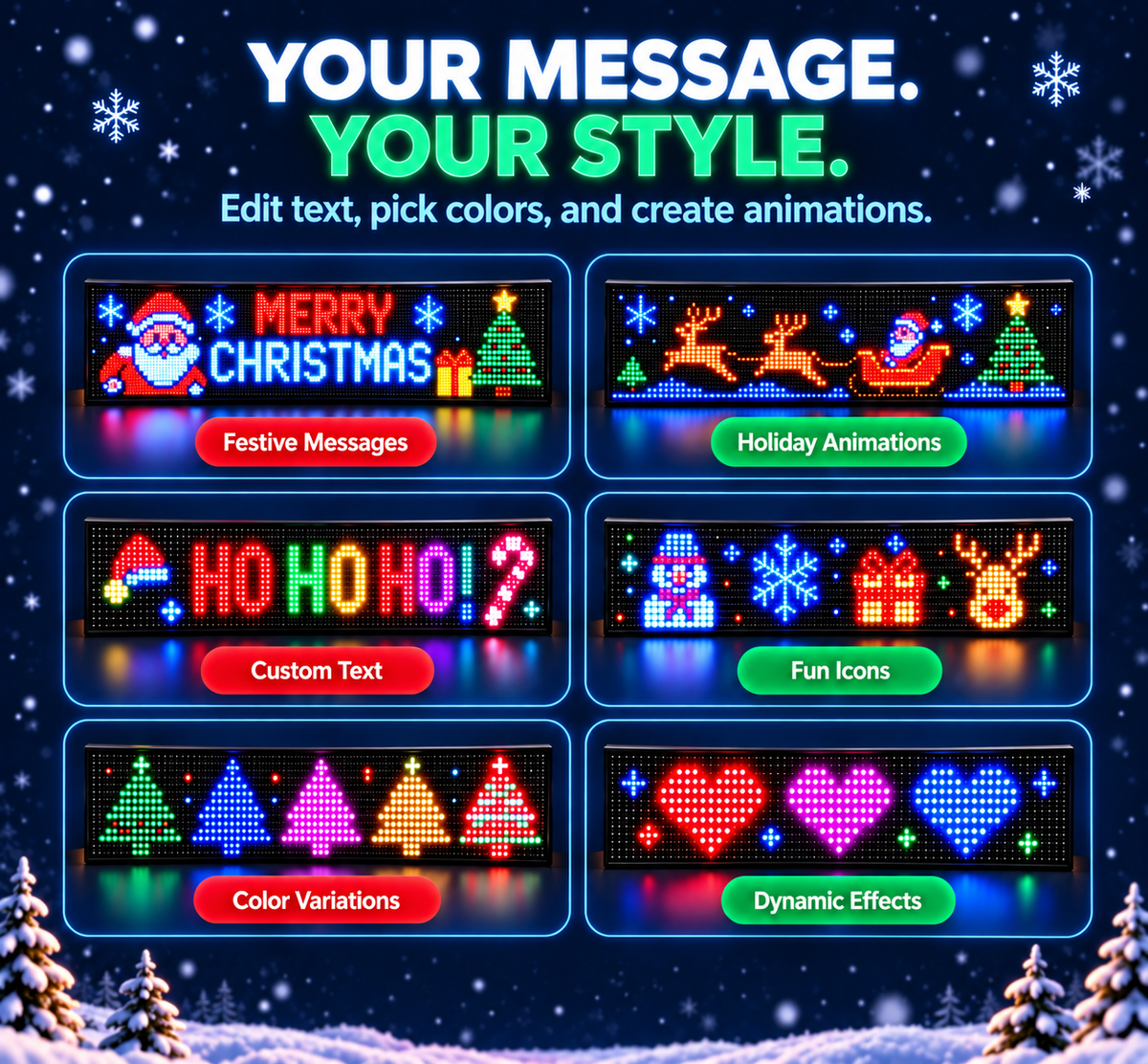 Animated Christmas LED Car Window Display – Make Every Drive Festive