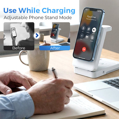3-in-1 Wireless Charging Stand for iPhone, Apple Watch & AirPods
